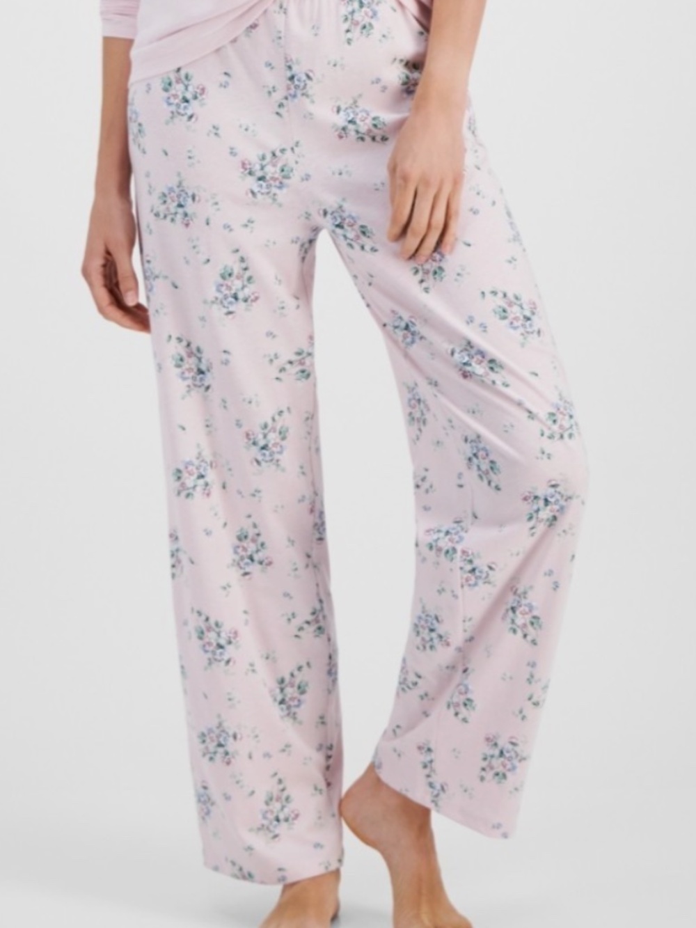 Charter Club Printed Pajama Pants Small Bouquet Pink